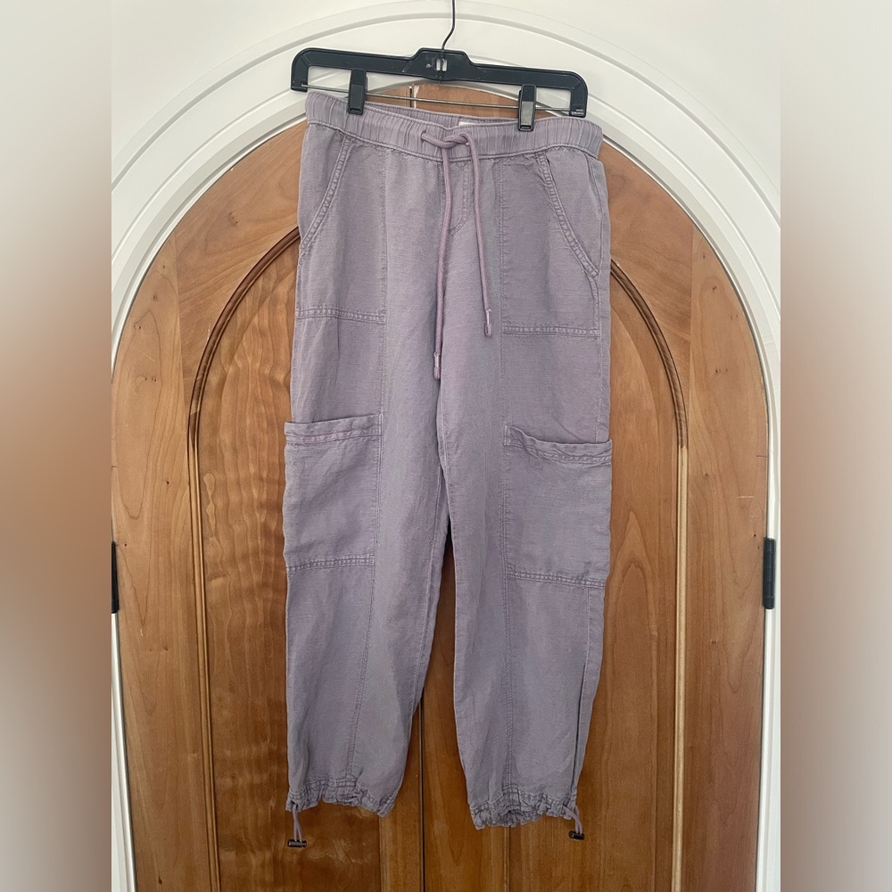 Linen Blend NICOLE MILLER Cargo Pants Size Small